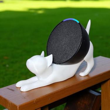 Imagem de Suporte Alexa Echo POP. Tema GATO. Presente, decoração, som, stand de mesa Amazon, música, hobbie
