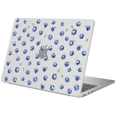 Imagem de BlHMCASE Compatível com MacBook Air de 15 polegadas 2025 2024 2023 versão M3 A3114 M2 A2941, linda capa rígida protetora de mirtilo para Mac Air 15