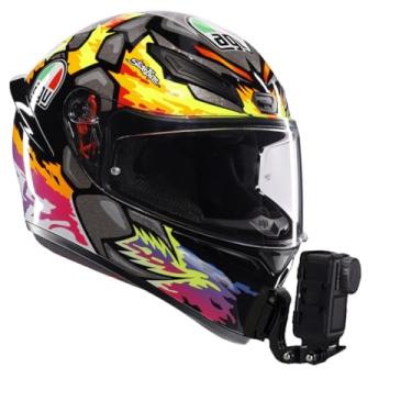 Imagem de AGV K1S Kits de suporte de queixo feitos para capacete K1 Kit de montagem de câmera de fibra de carbono Patch de rolamento de carga ajustável para câmera compatível com câmeras de ação GoPro Hero