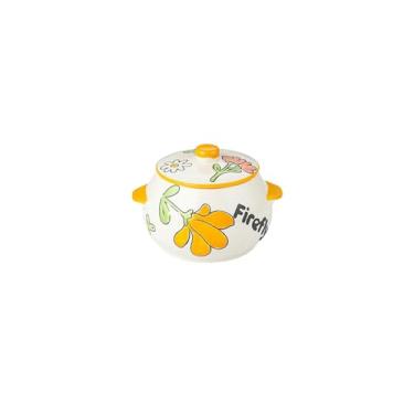 Imagem de Vaso de orelha dupla de cerâmica simples e irregular de estilo japonês com tampa-laranja significado