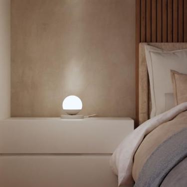 Imagem de Kit 2 Unidades Luminaria De Mesa Abajur Decorativo Sala Quarto Dormitorio Infantil Casal Solteiro Lampada Inclusa (Branco Globo Fosco)