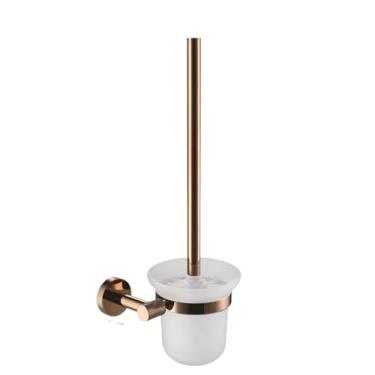 Imagem de Conjunto de banheiro em aço inoxidável 304 ouro rosa - barra de toalha e suporte para papel higiênico - kit completo para montagem em parede, suporte para escova de vaso sanitário