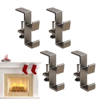 Imagem de Rrlihjgu Suporte para Meias de Natal com Guirlanda - Gancho Ajustável Robusto para Guirlanda,Suporte para Meias que Poupa Espaço para Decoração de Lareira de Festa em Casa, Apartamento, Dormitório e