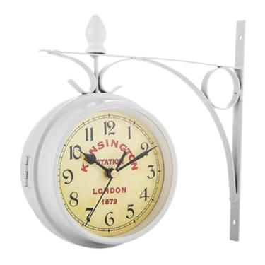 Imagem de Generic Relógio de parede dupla face, relógio de parede decorativo moderno de metal, arte de ferro para sala de estar, quarto e cozinha