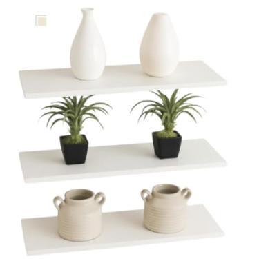 Imagem de Prateleira MDF Estreita 60cm Parede Sala Home Office (Branco)