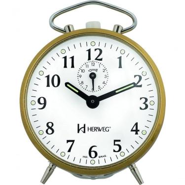 Imagem de Relógio Despertador Mecânico A Cordas Dourado Herweg 2210-208