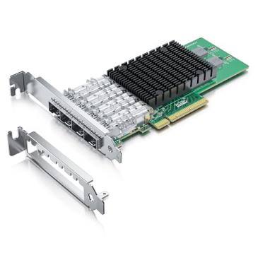 Imagem de ipolex Placa de rede de 10 GB Intel X710-DA4 Ethernet 4 portas SFP+ PCIe NIC 10 GB adaptador de rede convergente, controlador XL710-BM1, PCIe 3.0 X8, suporta Windows Server/Linux/VMware ESXi/Freebsd