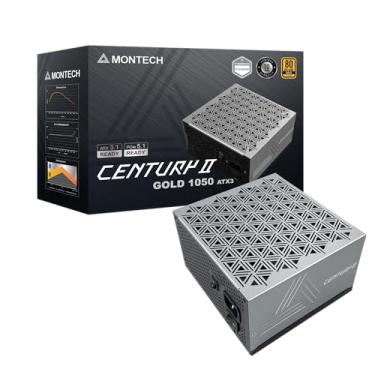 Imagem de MONTECH CENTURY II - Fonte de alimentação para jogos ATX de alta qualidade 1050W - 80 Plus Gold & Cybenetics Platinum - Totalmente modular - ATX 3.1 e PCIe 5.1 pronto com cabo 12V-2x6 - 10 anos de