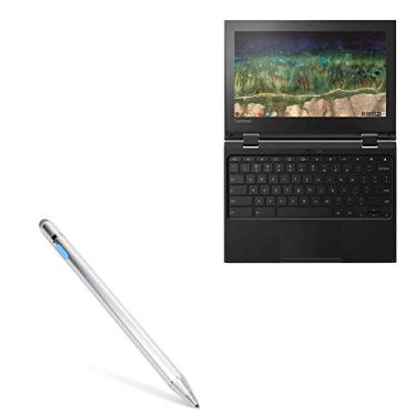 Imagem de BoxWave Caneta Stylus compatível com Lenovo 500e Chromebook 3ª geração (29.5 cm) - AccuPoint Active Stylus, caneta eletrônica com ponta ultrafina - prata metálica