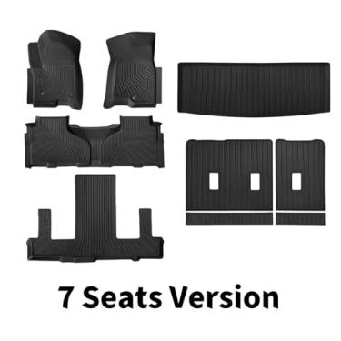 Imagem de Revestimento de carga TPE compatível com Chevy Tahoe/compatível com GMC Yukon (versão para 7 assentos) 2021-2024 Proteção para todas as condições climáticas Revestimentos de piso Acessórios para tapet