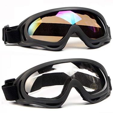Imagem de Óculos de motocicleta SPOSUNE Airsoft para homens e mulheres, UV400, lentes removíveis antirreflexo, à prova de vento, à prova de poeira, óculos de esqui, óculos de segurança, Portátil, Colorful Lens, Type-A-1.8mm