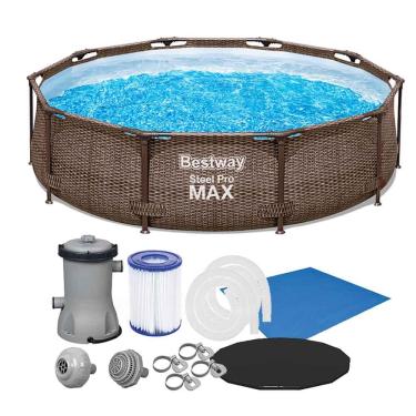 Imagem de Piscina Estrutural 4678L Circular Deluxe + Filtro 220V + Capa + Forro Bestway