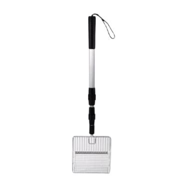 Imagem de Whtkoph Pá de Metal para Areia de Gato, Peneira para Areia de Gato, Pega Confortável, Revestimento Antiaderente, Cabo Longo, Pá para Areia de Gato para Suprim, Prata
