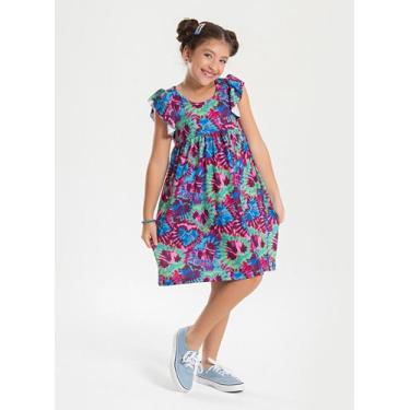 Imagem de Vestido Verão Menina Pink com Manga Babado Corações tie-dye - Molekada