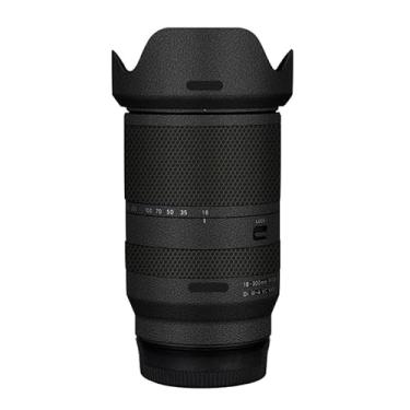 Imagem de Adesivo de lente de câmera para Tamron 18-300 mm F3.5-6.3 adequado para Sony Mount Macro Coat Wraps Film Protector Vinyl Decal Skin 18 300 (couro preto)
