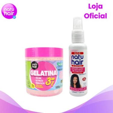 Imagem de Kit Finalização Gelatina Natuhair 3 em 1 500g + Spray Umidificador de 