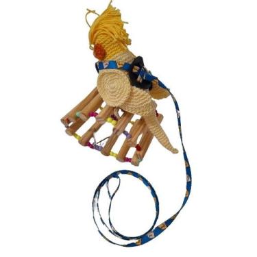 Imagem de Coleira Peitoral com Guia Passeio para Aves Calopsita Porte Semelhante