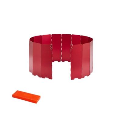 Imagem de Generic Protetor de Vento para Fogão de Acampamento com Bolsa, 16 Placas, Estrutura Dobrável, Vermelho