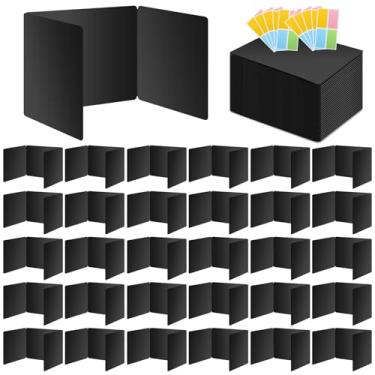 Imagem de Pacote com 30 divisórias pretas de mesa para estudantes, pasta de proteção de privacidade para estudantes, quadro de estudo de plástico durável e impermeável, divisor de teste de suprimentos para