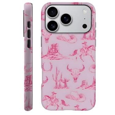 Imagem de TnXee Capa compatível com H7KQ Pro, capa de telefone híbrida de 2 camadas de prevenção de quedas para meninas e meninos, chapéu rosa cavalo cowboy ocidental