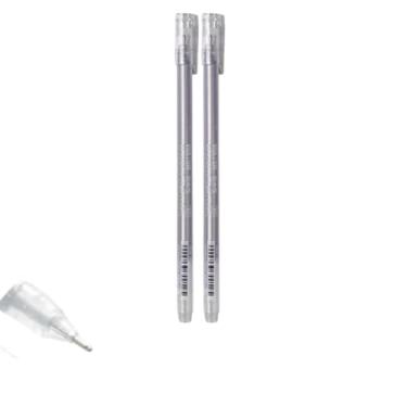 Imagem de Kit 2 Caneta Prata, Dourada ou Branca Gel Ponta Fina Gelly Roll 0.6mm Para Design de Sobrancelha Desenho Marcador Colorir Canetas Brancas Pintar Livros Profissional Artesanato (Prata)