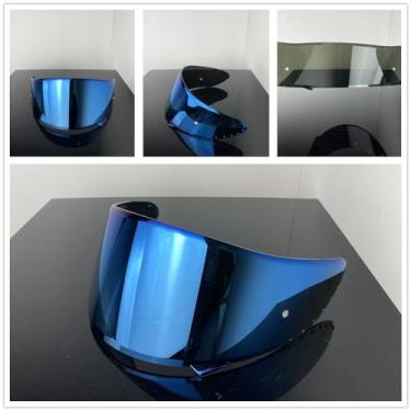 Imagem de Protetores de capacete para SHOEI X14 Z7 CWR1 RF1200 Xspirit NXR Acessórios Casco Moto Viseira de proteção solar (Revo Deep Blue)