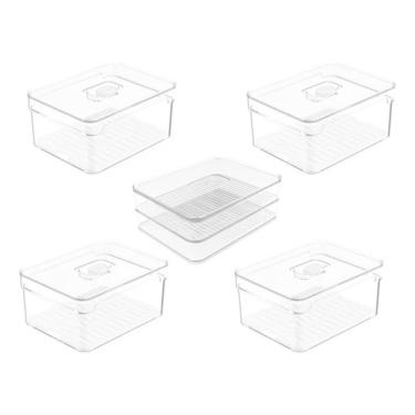 Imagem de Kit 4 Organizadores De Geladeira 2,2L E Porta Frios Duplo Ou