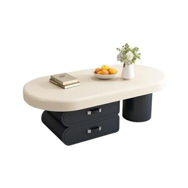 Imagem de Mesa de chá moderna criativa minimalista mesa de centro sala de estar casa luxo premium senso de armazenamento pequena mesa de chá doméstico mesa de chão (100 x 60 x 40 cm)