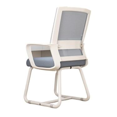 Imagem de Cadeira de jogos de malha respirável para computador com suporte de braço, cadeiras de mesa confortáveis cadeira de recepção de conferência de escritório para adultos trabalhando escritório (branca)