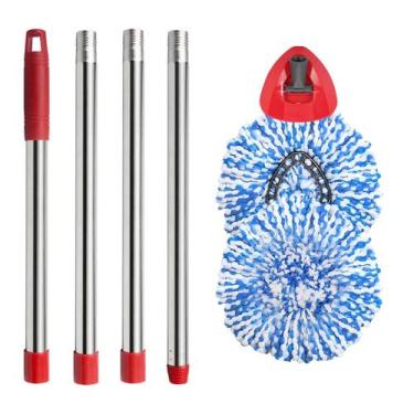 Imagem de Conjunto de esfregões Hibaby 2 Spin Mop Head Substituição com alça de 