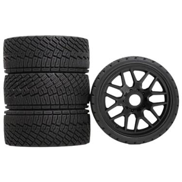 Imagem de JWQFBC 4 Peças de Pneus E Rodas RC DIY Acessórios Profissionais Peças de Reposição para Serviços Pesados ​​4 Polegadas de Diâmetro para 1/8, Preto