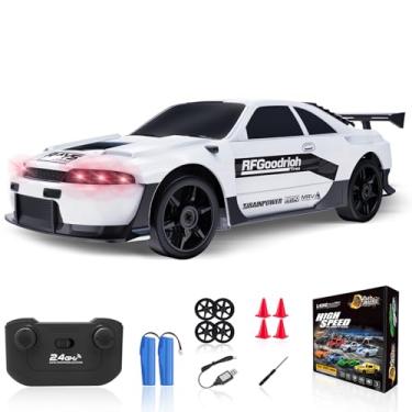 Imagem de YUAN PLAN Carro De Drift Rc Alta Velocidade 2,4 Ghz, Luzes Led, 4X4, Duas Baterias Incluídas, Pneus, Para Crianças E Adultos, Branco