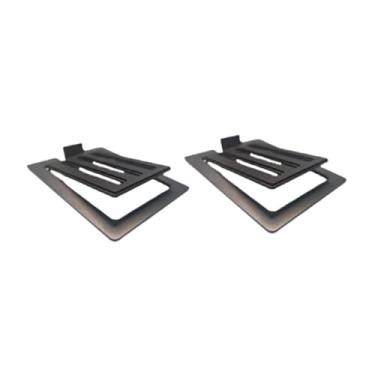 Imagem de BaotyJie Suportes de alto-falante de mesa inclinados, par de suportes de metal antiderrapante com almofadas antivibração, racks de monitores de estúdio, para, Preto