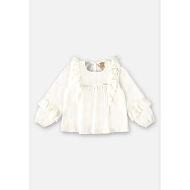 Imagem de Bata de Manga Longa em Tricoline Infantil Menina Up Baby, 2