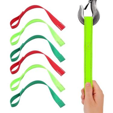 Imagem de Lounsweer 6 tiras de gancho de guincho com nylon refletivo de 2,5 cm de largura e 30,5 cm de comprimento para reboque de barco de corda