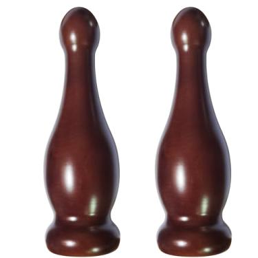 Imagem de Acabamento decorativo de madeira para poste para varão e mastro de bandeira, tampa clássica marrom escuro para poste e mastro (nogueira 21,6 cm)