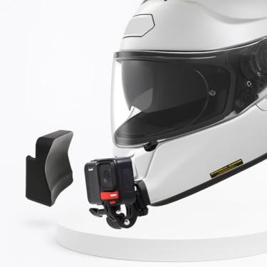 Imagem de SHOEI GT Kits de suporte para capacete de motocicleta de alumínio personalizado para GoPro e Insta360 Etc. Câmera de ação com almofadas adesivas e suporte de gancho J