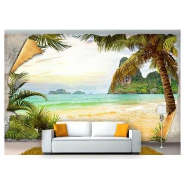 Imagem de Papel De Parede Paisagem Digital Mapa Foto Mar Dah51 - Você Decora