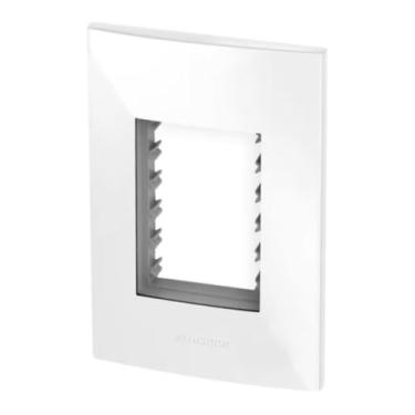 Imagem de Placa 4X2 3 Módulos com Suporte, Alumbra, Inova Pro 85002, Branco