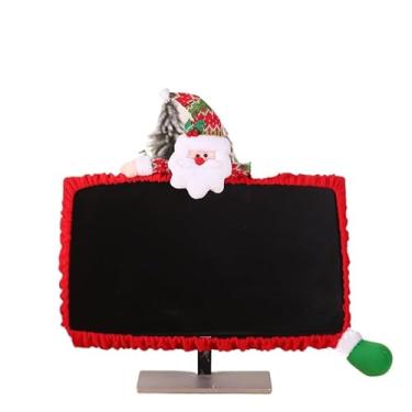 Imagem de monitor computador Natal computador alce neve Papai Noel vermelho e | tela elástico, decorações Natal para casa