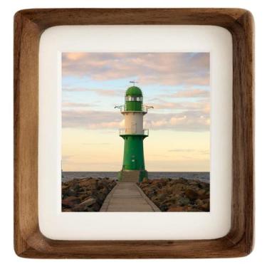 Imagem de Porta-retratos Zibrelte Natural Wood 5x5 com tapete para 5x5