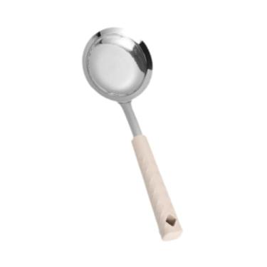 Imagem de ＫＬＫＣＭＳ Colher de malha fina, filtro de mão de aço inoxidável, fácil de limpar, separador de óleo, peneira com fenda, filtro de gordura para panela quente, Damasco