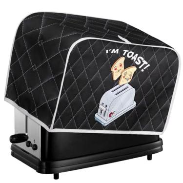 Imagem de Doojoayie Capa de torradeira de 2 fatias à prova de poeira para cozinha pequena capa à prova d'água resistente a manchas protetor de máquina de fazer pão com estampa fofa de homem de torradeira