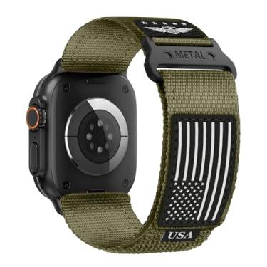 Imagem de Pulseira masculina de nylon resistente para Apple Watch séries 10/9/8/7/6/5/4/3/2/1/SE/SE2 de 42 mm, 41 mm, 40 mm, 38 mm, 38 mm, 4 e 2, 1 e SE2 de nylon resistente