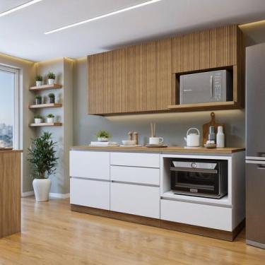 Imagem de Cozinha Completa Modulada 4 Peças 5 Portas 4 Gavetas com Rodapé Norten