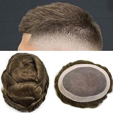 Imagem de LYRICAL HAIR Toupee for Men Hair System Substituição Monofilamento Peruca Masculina Toupee Durável Poli Revestido NPU Around Peruca para Homens Unidade de Peça de Cabelo Humano 120% Densidade 15 X 23