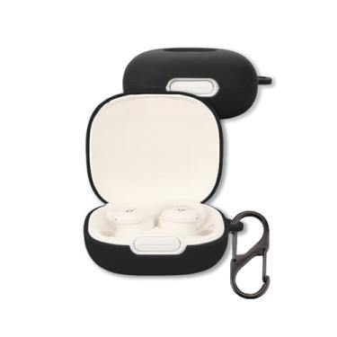 Imagem de Capa para Soundcore Sport X20 da Anker Earbuds (2024), capa protetora de silicone macio à prova de choque com mosquetão para fones de ouvido Soundcore (preto)