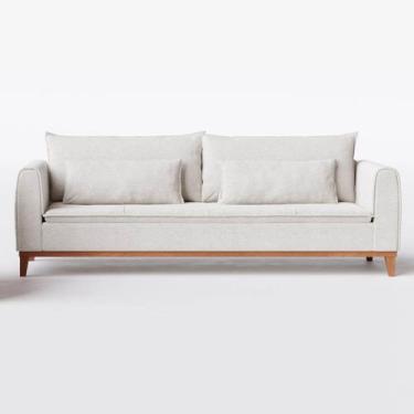 Imagem de Sofá Lisboa 2,30m em Linho Cinza Névoa - Home Mobily