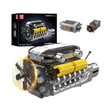 Imagem de Modelo De Blocos De Montar Do Motor V8, Conjunto De Brinquedos STEM Pa