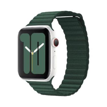 Imagem de Pulseira De Couro Para Apple Watch De 45mm 44mm 40mm 41mm 49mm 42mm, B
